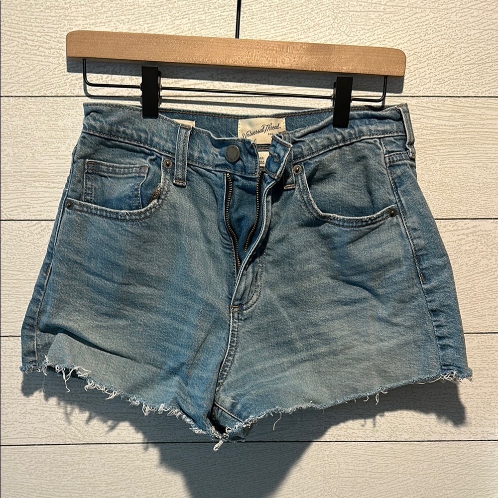 Universal Thread Blue Jean Shorts High-Waisted Frayed Hem